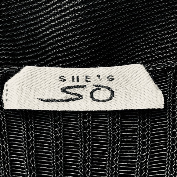 SHE’S SO incredible knit striped netted Jacket crossover style Cardigan black - Picture 13 of 14